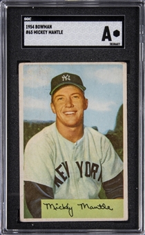 1954 Bowman #65 Mickey Mantle – SGC Authentic